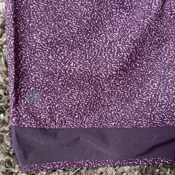 Athleta Womens Shorts Pink Printed Mesh Racer Run Mid Rise Elastic Waist 4" - Picture 7 of 8